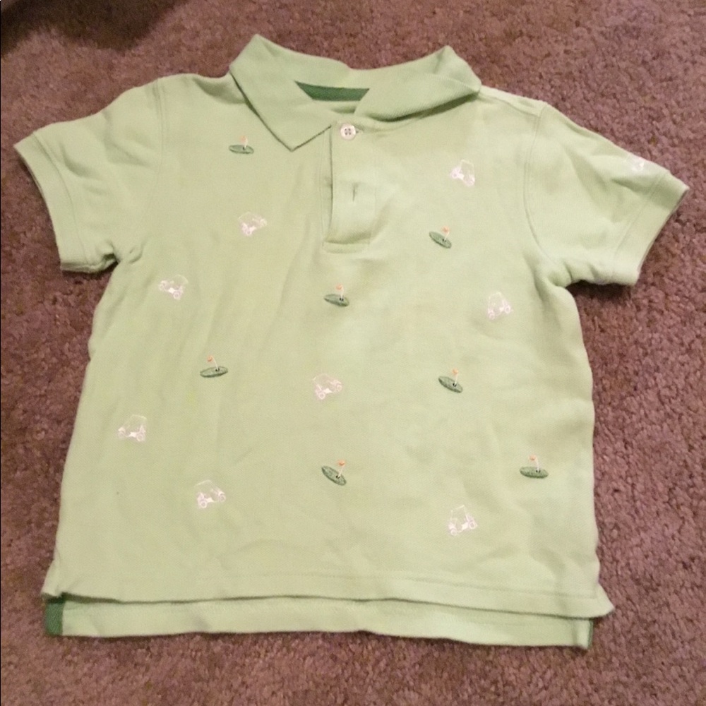 J khaki button polo shirt boys 4t